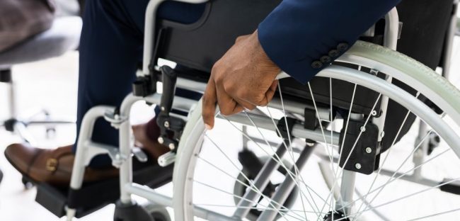 business man in wheelchair